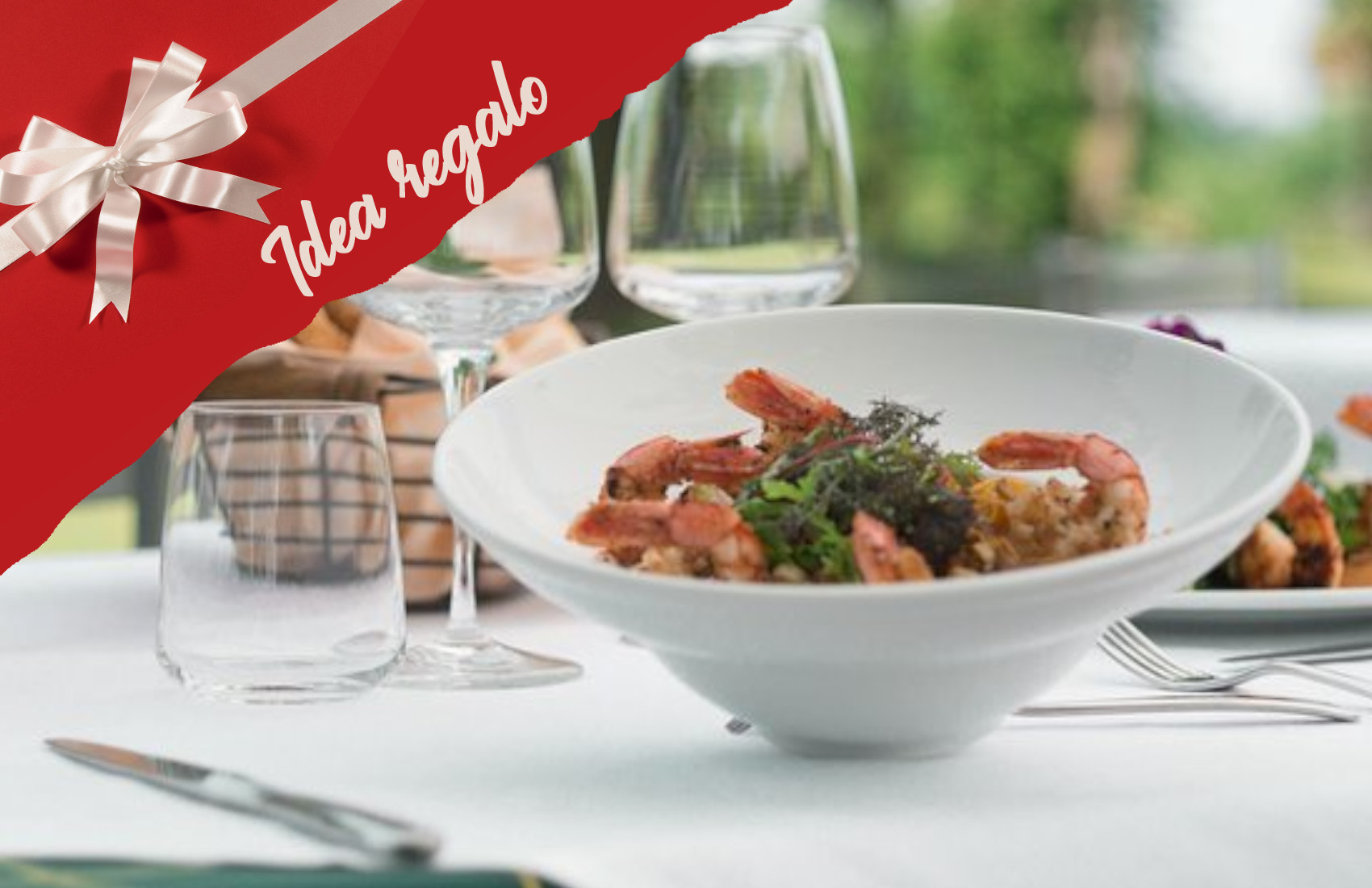 Menu di pesce di coppia con 4 calici di vino Ca' del Lago "REGALO NATALE" -54% di sconto